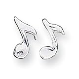 Sterling Silver Musical Note Mini Earrings