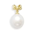 14k Yellow Gold Bow w/Cultured Freshwater Pearl Slide Drop