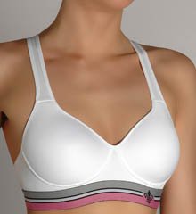 Lily Of France Womens Pro Shaper Wirefree Sport Bra, White, 34A