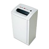 HSM of America, LLC Products - Professional Shredder, Strip Cut, 17-3/5x13-3/5x32-3/5, BG - Sold as 1 EA - Heavy-duty shredder offers a professional data security device for a mid-size busy office. Shreds paper, staples, paper clips, credit cards and CDs/DVDs. Shreds 28 sheets of 20 lb. paper at 24' per minute into 1/4 strips. Stops automatically when the container is full and door is open. Offers a security level 3, 10 throat, automatic start/stop control via electronic eye, reverse button