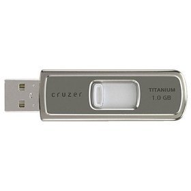 1GB SANDISK CRUZER TITANIUM U3 SILVER USB FLASH PEN DRIVE BULK PACK