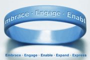 "Embrace Engage Enable Expand Express" Autism Wristband