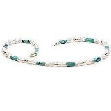 14k Yellow Gold, Pearl and Turquoise Necklace