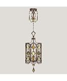 Fine Art Lamps 727840-1 Encased Gems 8 Light Foyer Lantern in Silver with Amethyst-Tourmaline-Aquamarine-Clear Diamond crystal