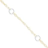 14k Two-tone Gold Adjustable Circle Anklet