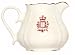Ceramic Pottery Creamer With Crimson Red Crest Design 4.25"H
