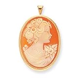 14k 35mm Shell Cameo Pendant/Pin