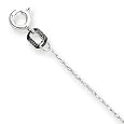 14K White Gold Carded Cable Rope Chain Necklace - 20 Inch - 0.5mm - Spring Ring