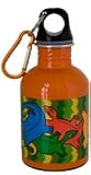 EcoUsable - 10 oz Stainless Steel Water Bottle - Orange Dinos