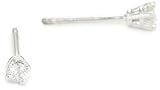 10k White Gold Round Diamond Stud Earrings (1/10 cttw, J-K Color, I2-I3 Clarity)
