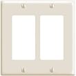 Leviton 80409-A 2-Gang Decora/GFCI Device Decora Wallplate, Standard Size, Thermoset, Device Mount, Almond