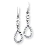 14k White Gold Diamond Teardrop Earrings