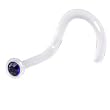 Clear BIOPLAST Purple Velvet SWAROVSKI Nose Screw Ring