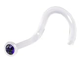 Clear BIOPLAST Purple Velvet SWAROVSKI Nose Screw Ring