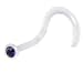 Clear Bioplast Purple Velvet Swarovski Nose Screw Ring