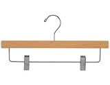Wooden Bottoms Hangers w/Clips Natural Finish Box of 50