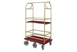 View Details for Bellman Condo Cart 48x25 Satin Brass Burgundy Carpet, 6 Pneumatic Wheels