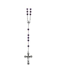 S/S Rosary Amethyst Beads