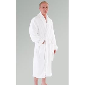 Men’s Terry Cotton Shawl Collar Bathrobe, Full Cut 18 oz Bath Robe