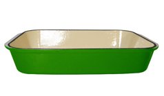 FancyCook Enamel Cast Iron Green Rectangular Baking Dish 16-Inch, 0n Sale!