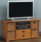 Craftsman Wd Sc Tall Tv Stand 26"hx53"w Light Oak