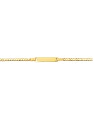14K Solid Yellow Gold Curb Baby ID Bracelet 6" 3mm