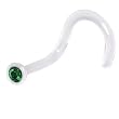 Clear BIOPLAST Emerald SWAROVSKI Nose Screw Ring