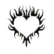 Tribal Heart Glitter Temporary Tattoo 2x2