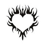 Tribal Heart Glitter Temporary Tattoo 2x2