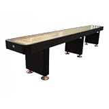 Playcraft Woodbridge 14' Espresso Shuffleboard with Camel carpet SHUF14-ESC