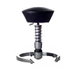 Via Swopper Stool - Leather with Titanium Base (Black Fabric)
