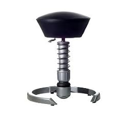 Via Swopper Stool - Leather with Titanium Base (Black Fabric)