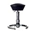 Via Swopper Stool - Leather with Titanium Base (Black Fabric)