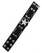Outer Rebel Fashion Wristband Bracelets- Black with White Star on Round Metal Plate