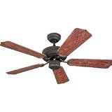 Special Promotion Monte Carlo 5WF42RB Weatherford II 42-Inch 5-Blade Outdoor Ceiling Fan with American Walnut ABS with Grain Blades, Roman Bronze