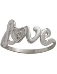 10 Karat White Gold Love Baby Ring