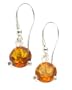 Faceted Round Golden Amber Earrings