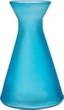 Turquoise Blue Frosted Glass Vase (cone design)