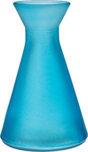 Turquoise Blue Frosted Glass Vase (cone design)