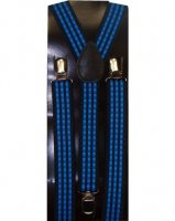 Discount Outer Rebel Fashion Suspenders- Royal Blue Plaid
