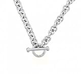 Bling Jewelry .925 Sterling Silver Rolo Chain 180 Gauge Toggle Charm Necklace
