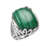 .925 Silver and Malachite Cut-Out Ring, Sizes 6-8