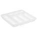 TrippNT 50058 White Polystyrene Plastic Big Drawer Organizer, 7 Compartments, 19" Width x 2.38" Height x 17.5" Depth