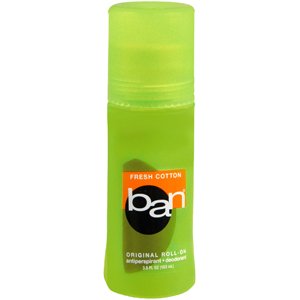 Special pack of 6 Ban Original Roll-On Anti-Perspirant & Deodorant, Fresh Cotton 3.5oz