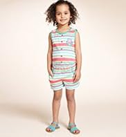 Pure Cotton Peppa Pig Striped Playsuit