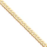 14k 7.25mm Beveled Curb Chain Anklet - 9 Inch
