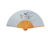 高級絵付扇子（婦人用/6.5寸/35間・手貼）収納用文化箱付き/No550-No554