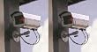 2 Outdoor Dummy Security Cameras w/ LED Lights - Fake CCTV Surveillance Cameras