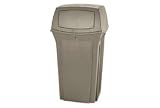 35 Gallon 2 Door Rubbermaid Outdoor Trash Can - Beige