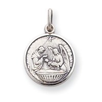 Sterling Silver Baptism Medal Charm